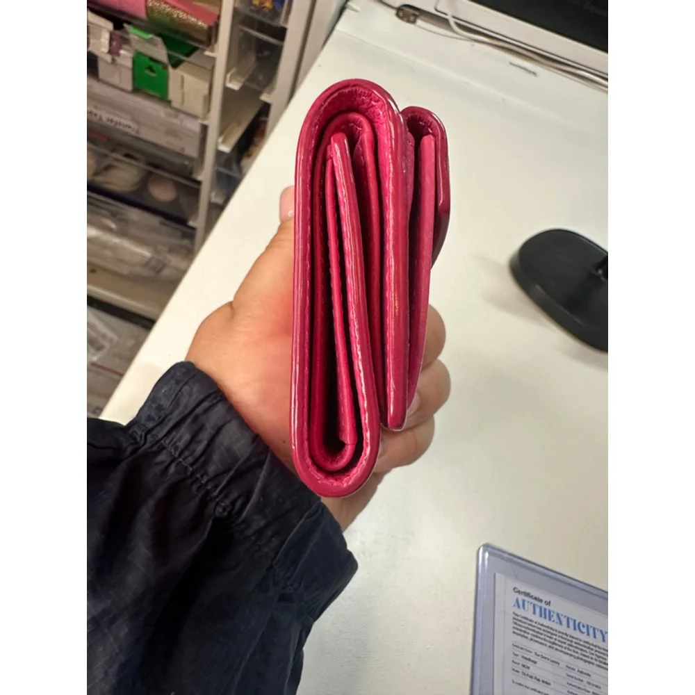 Women's MCM Pink Leather Tri-Fold Wallet